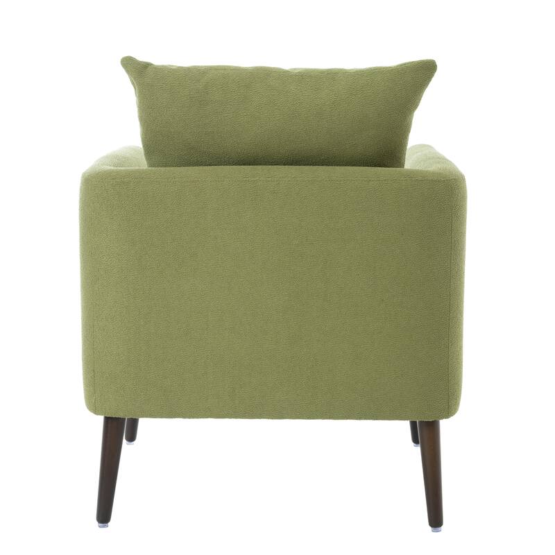 Modern Fabric Accent Chair with Wood Legs