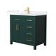Option Green / White Quartz Top / Brushed Gold Hardware