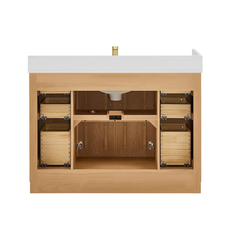 Jakarta Bath Vanity with Quartz Stone Top without Mirror