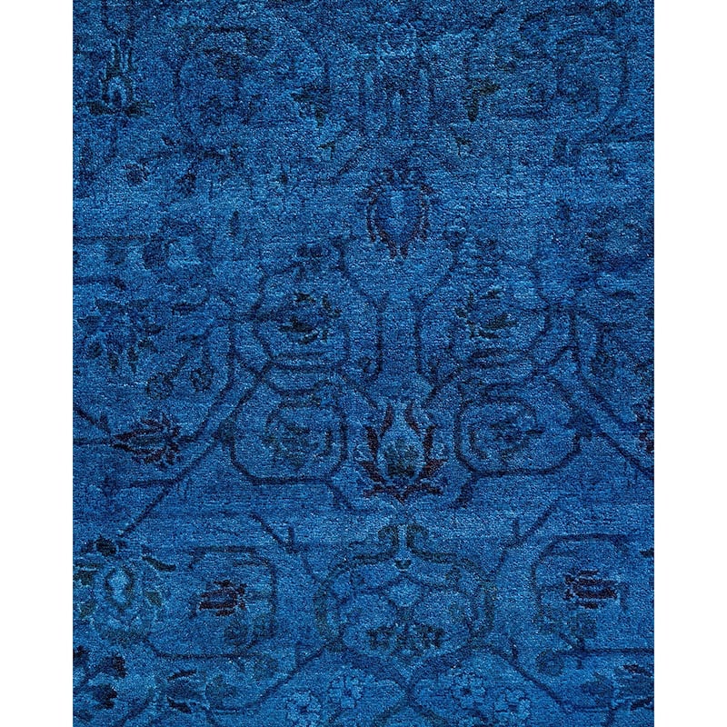 Fine Vibrance, One-of-a-Kind Hand-Knotted Area Rug - Blue, 6' 1" x 9' 1" - 6' 1" x 9' 1"