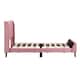 Twin Size Pink Upholstered Platform Bed w/ Velvet Headboard Panel Bed ...