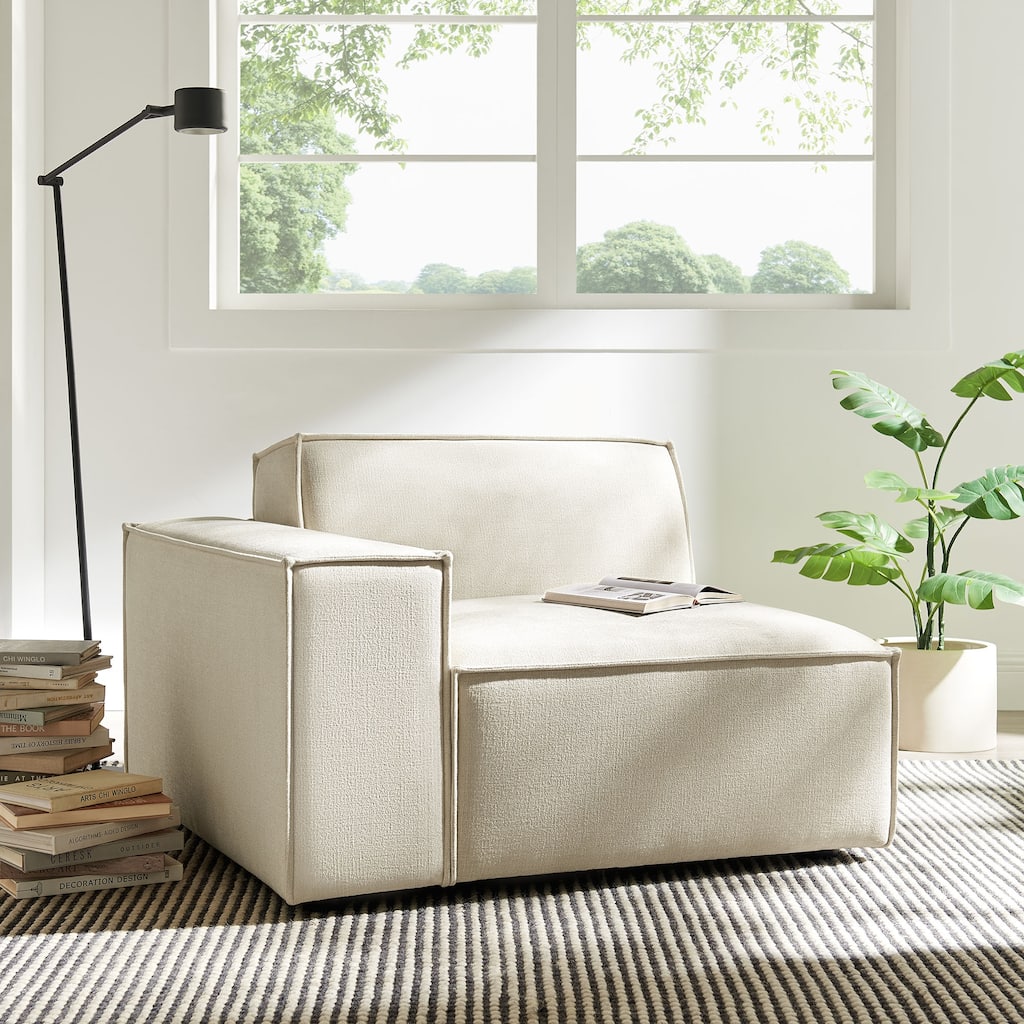 Restore Performance Fabric Upholstered Left-Facing Modular Lounge Chair