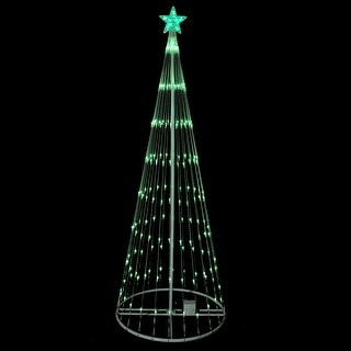 Green Textured Glass Lighted Cone Tree main image 0