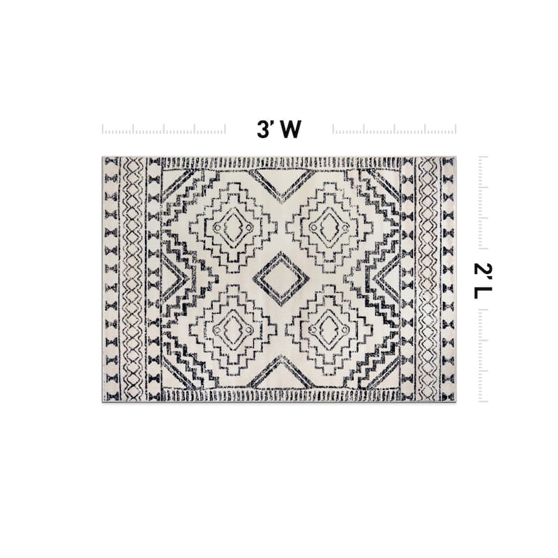 Transitional Bohemian Area Rug, Pet Friendly for Bedroom & Living Room
