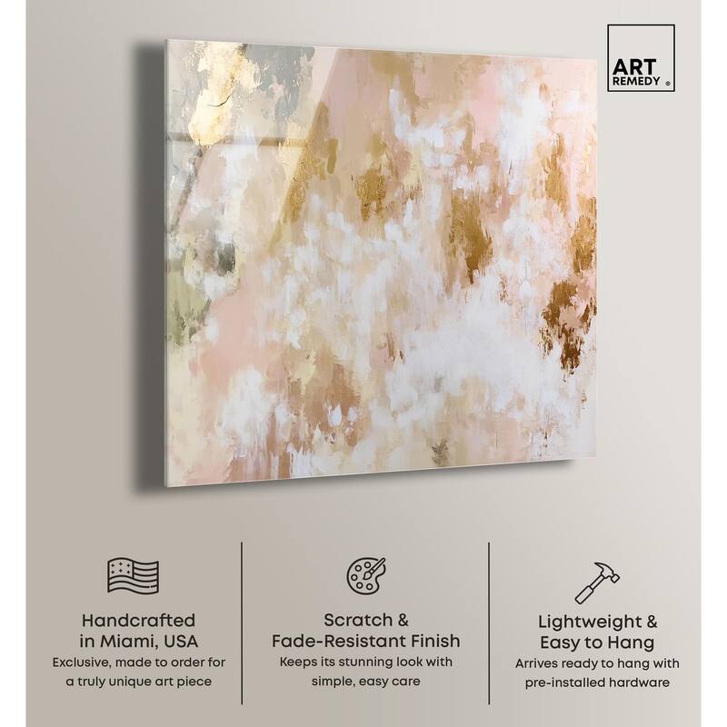 Golden Glimmer Gesture III Acrylic by Art Remedy, Ready to Hang