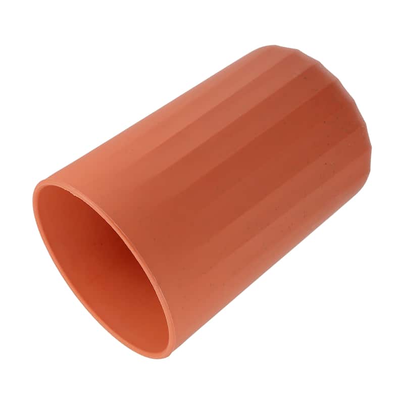 1Pc Bathroom Tumbler with Smooth Lines Wheat Straw Cup Orange 4.09"x2.80"