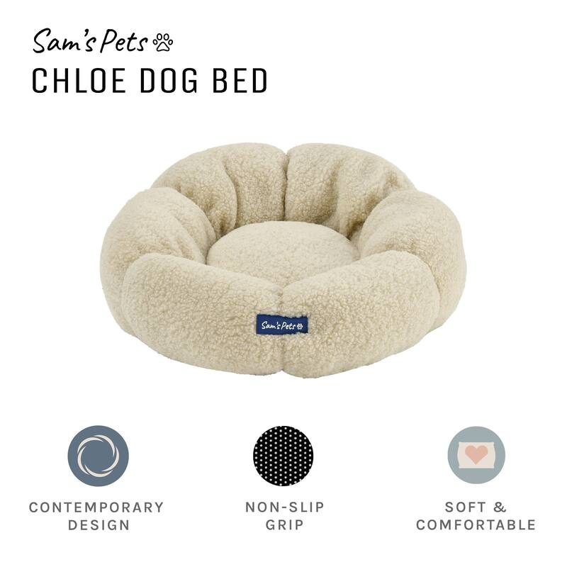 Chloe 19.68'' Cuddler Dog Bed in Beige - 19.68