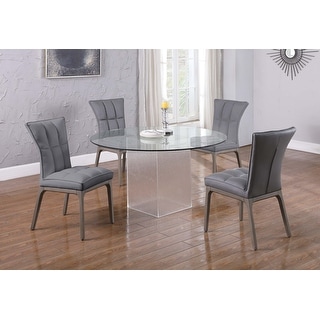 Somette ema round glass shop top dining table