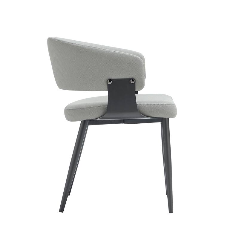 Manhattan Comfort Luce Stone Grey Textured Leatherette Dining Chair