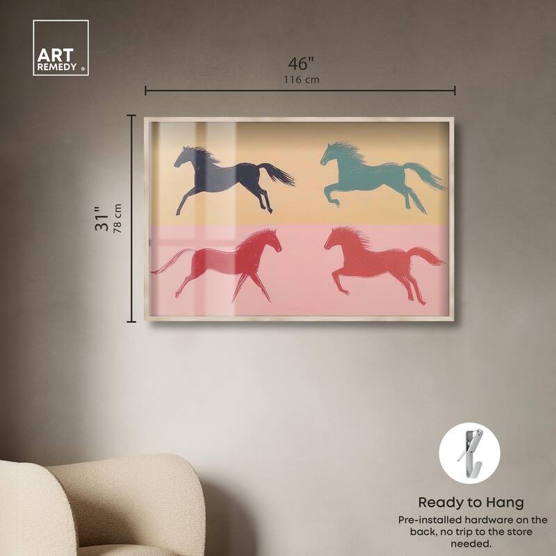 Galloping Quartet Shadowbox by Art Remedy