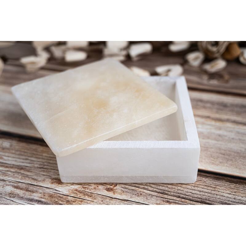 Med. Alabaster Square Box