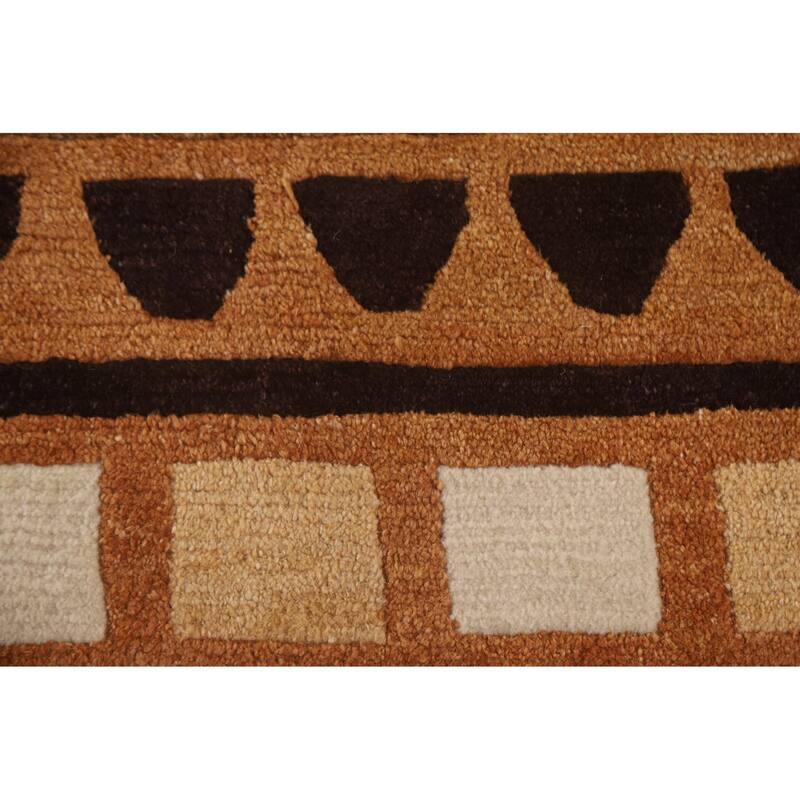 All-Over Nepalese Oriental Large Rug Hand-knotted Wool Carpet - 10'9" x 15'0"