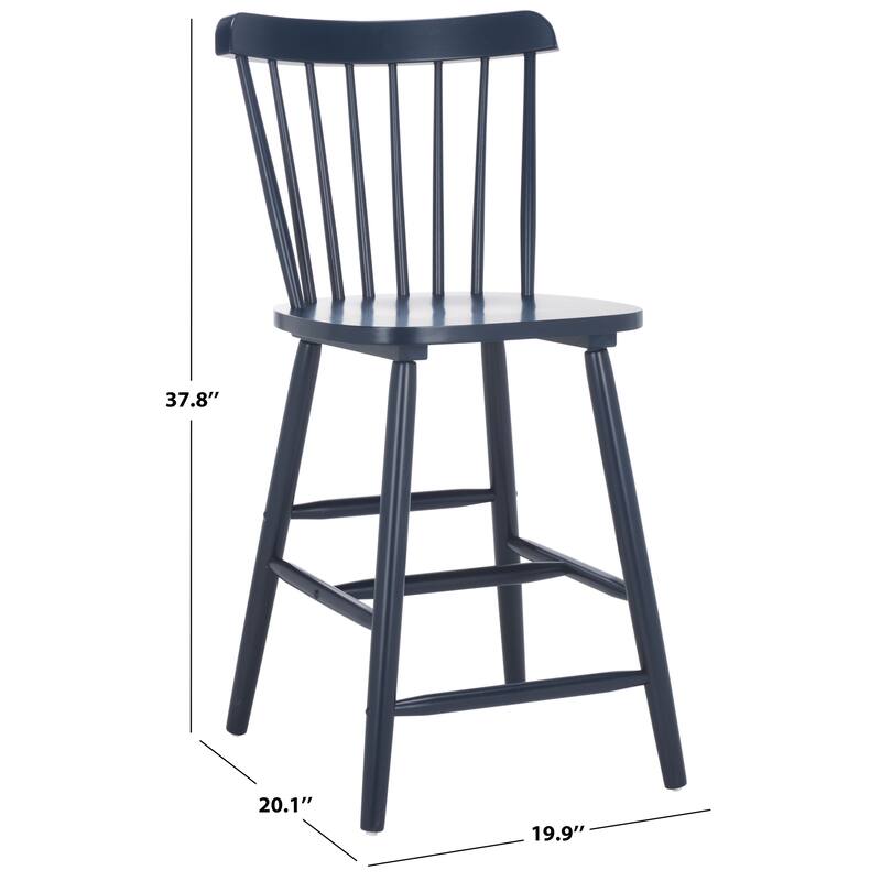 SAFAVIEH Arra 24-inch Spindle Farmhouse Counter Stool (Set of 2) - 19.9" x 20.1" x 43.1" - 20"W x 20"D x 38"H