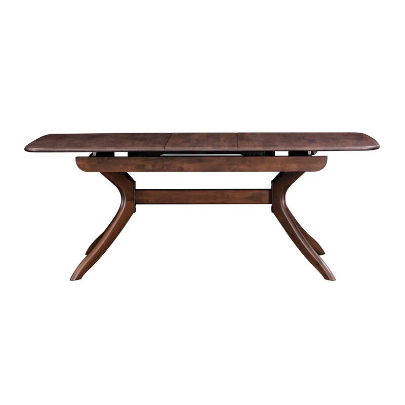 Furniture of America Abigail IV Mid-Century Modern 5-Piece Rich Walnut Solid Wood 79-inch Extendable Dining Set