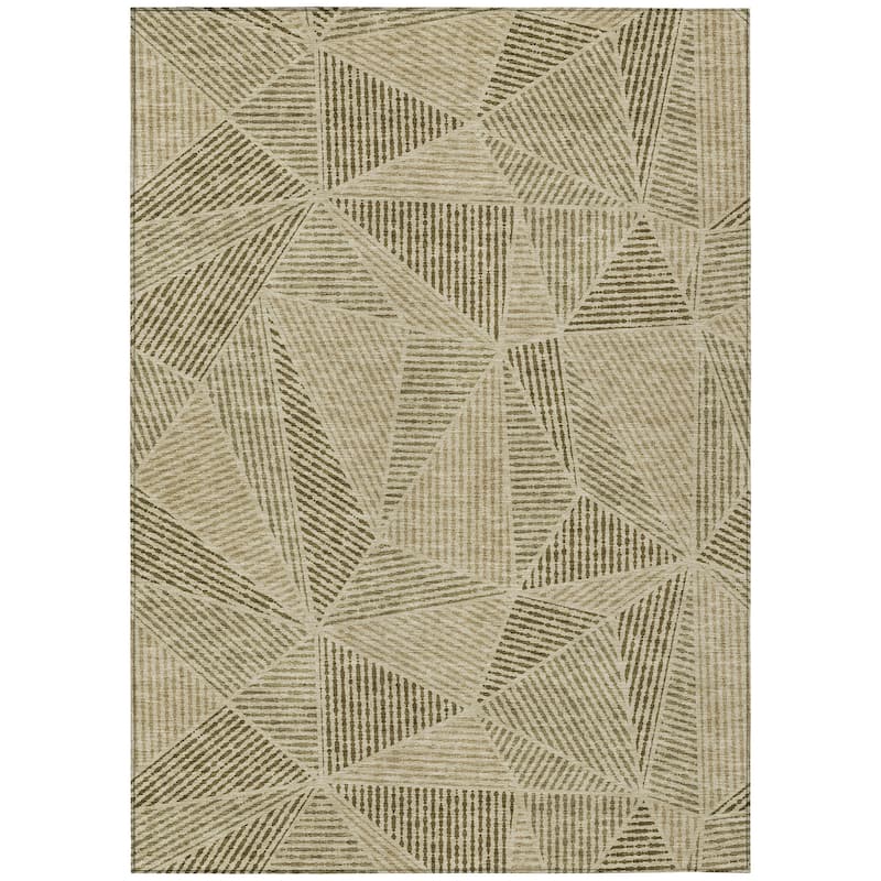 Machine Washable Indoor/ Outdoor Chantille Geometric Mosaic Rug