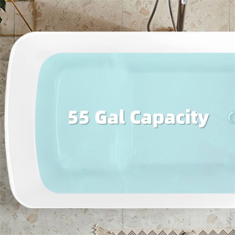 49" Square-shape Acrylic Freestanding Soaking Bathtub