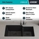 preview thumbnail 7 of 7, 32 Inch Lexicon Platinum Quartz Composite Drop-in Undermount Galaxy Black - 19" W x 32" L x 9.75" H