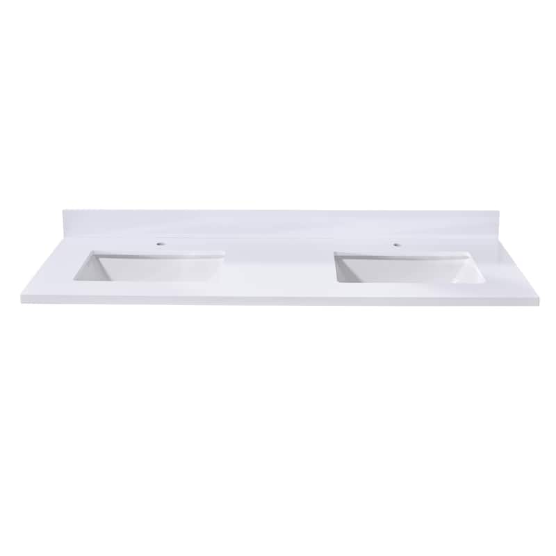 Altair Caorle Bathroom Vanity Countertop in Snow White Finish Without Cabinet