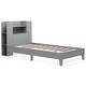 preview thumbnail 4 of 17, Twin Size Wooden Platform Bed Frame with Storage Headboard and 2-Tier Shelf