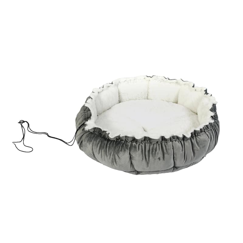 Adeco Pet Bed Round Dog Cat Cushion Bed