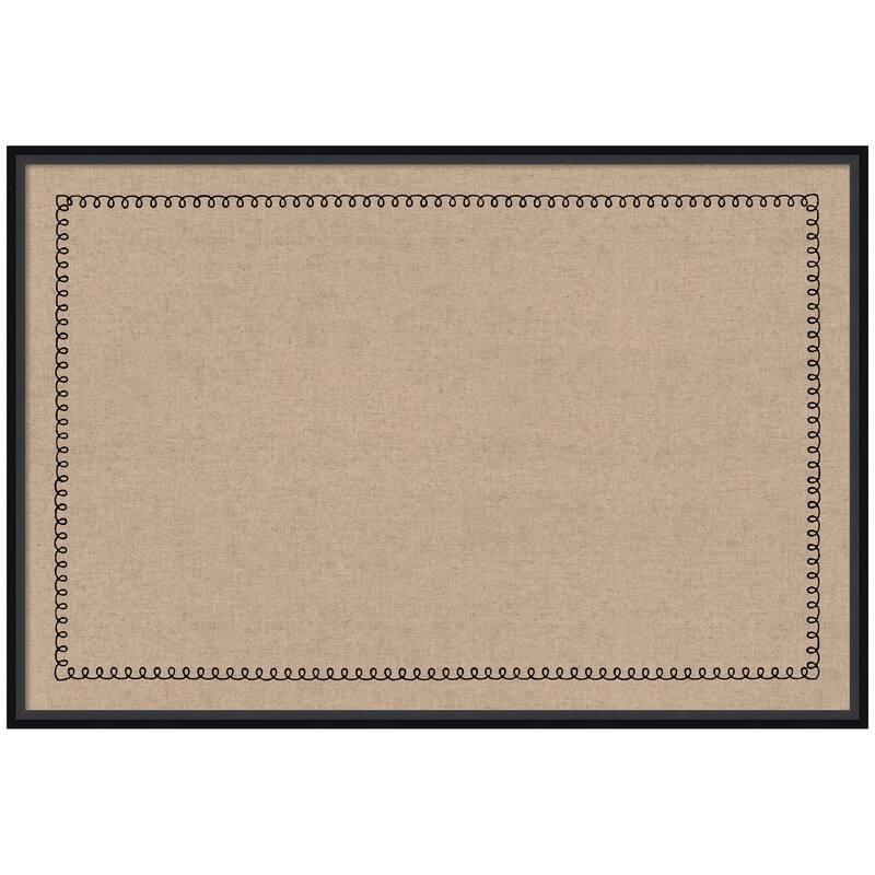 Kate and Laurel Pinboard Black Scallop Print - 37x25 - Lucie Black