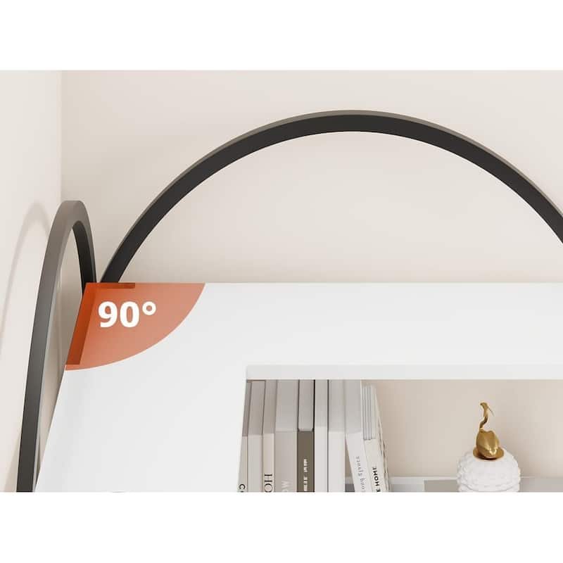 Corner Bookshelf, 5-Tier L-Shaped Modern Bookcase, Industrial Bookcase