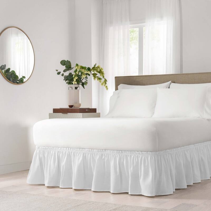 EasyFit Wrap Around Solid Ruffled Bed Skirt