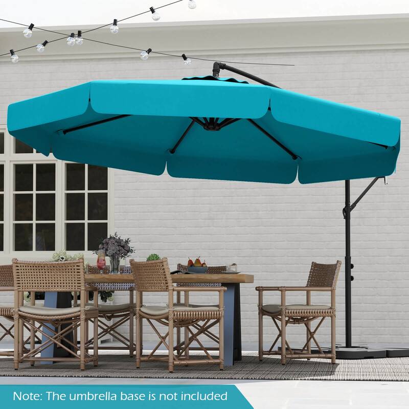 Costway 10 FT Offset Hanging Umbrella Patio Cantilever Umbrella with