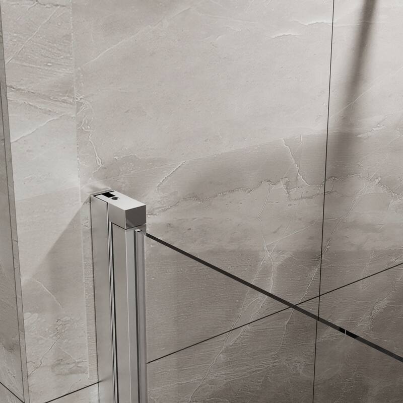Tempered Glass Swing Shower Door - Silver