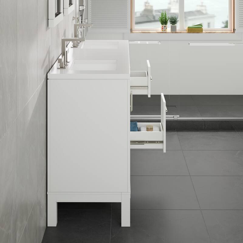 Eviva Cambridge Bath Vanity with Quartz Top and Porcelain Sink