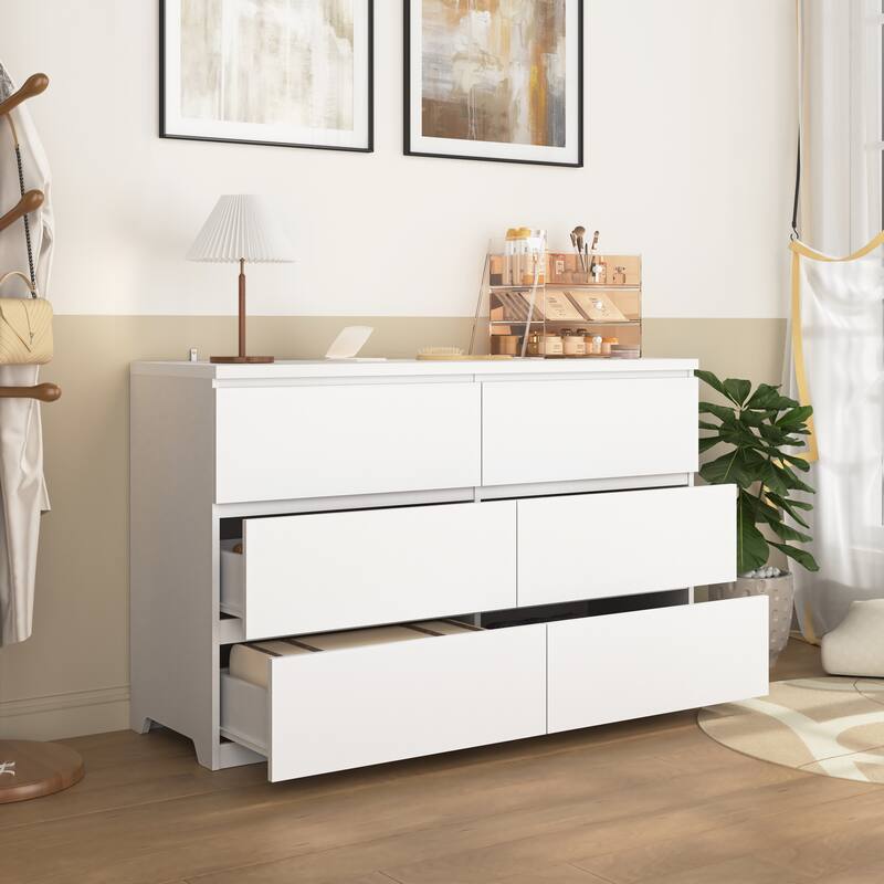 6 Drawers/9 Drawers Dresser for Bedroom, Chest Of Drawers Cabinet - White - 6-drawer