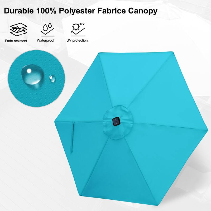 ABCCANOPY 7.5FT Outdoor Patio Solar Umbrella with 24LED Lights