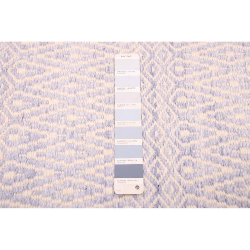 ECARPETGALLERY Flat-Weave Nevada Light Denim Blue Wool Kilim - 5'2 x 7'4