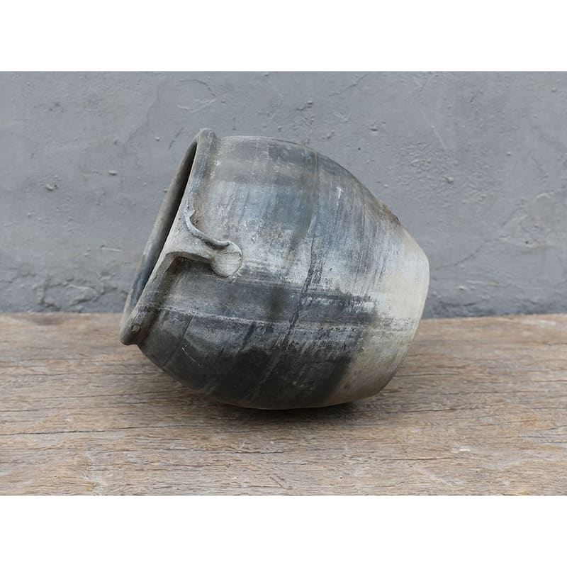 Artissance 10"W Medium Charcoal/Gray Ceramic Indoor Outdoor Vintage Pottery Jar w/2 Handles (Size & Finish Vary)