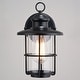 preview thumbnail 10 of 9, VAXCEL Lake Shore 10 in. H 1-Light Black Coastal Outdoor Wall Sconce, Durable Steel, Clear Glass Shade, LED Compatible