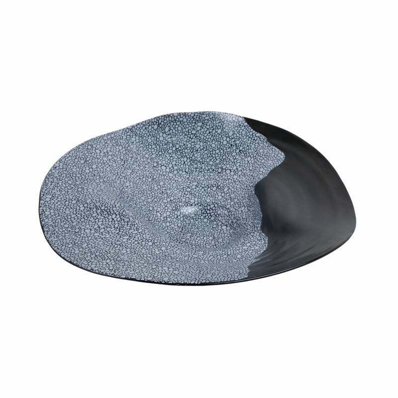 Decorative Ceramic Pebble Inspired Pattern Bowl - Black