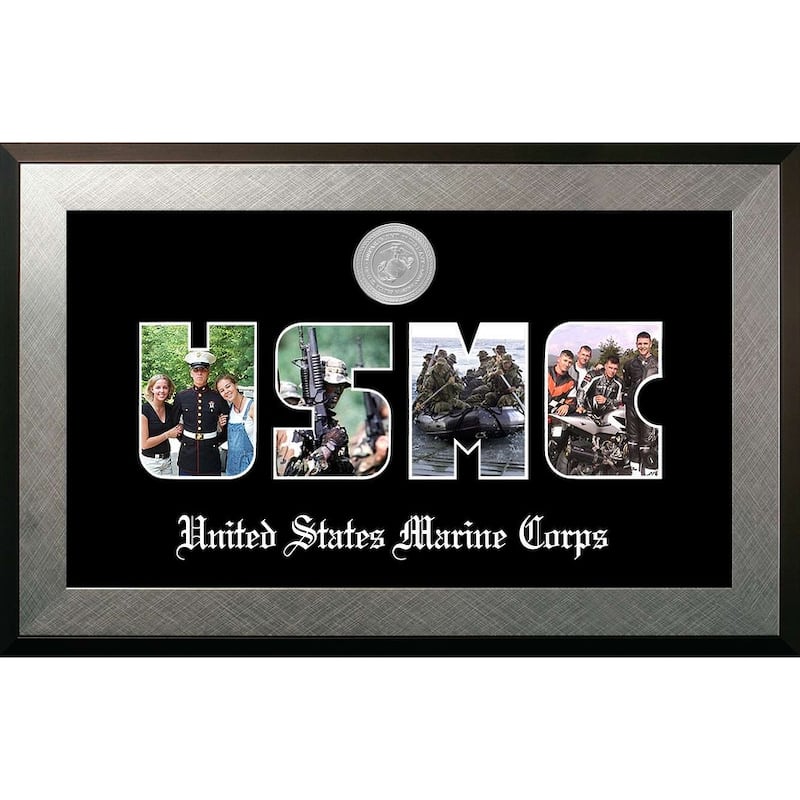 Patriot Frames Marine Collage Photo Honors Frame with Silver Medallion