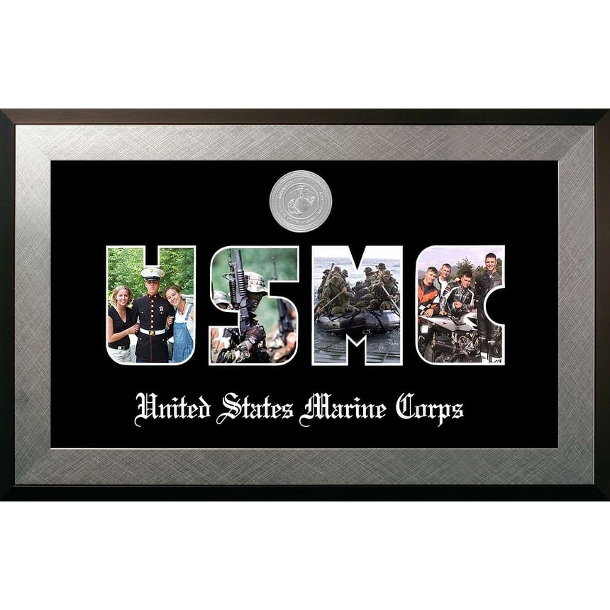 Patriot Frames Marine Collage Photo Honors Frame with Silver Medallion