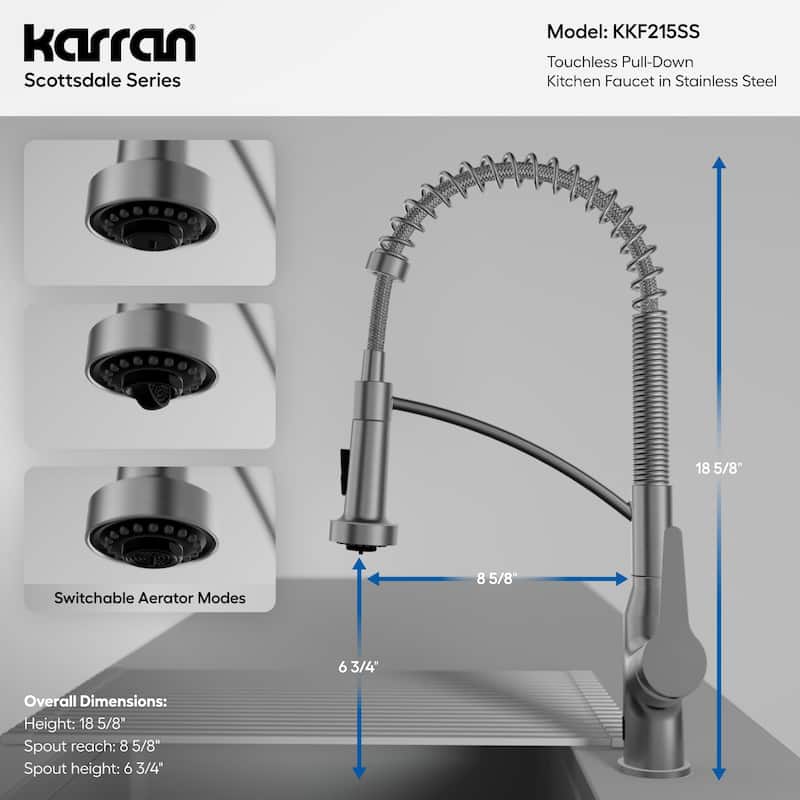 Karran Scottsdale Touchless Single-Handle Pull-Down Sprayer Kitchen Faucet