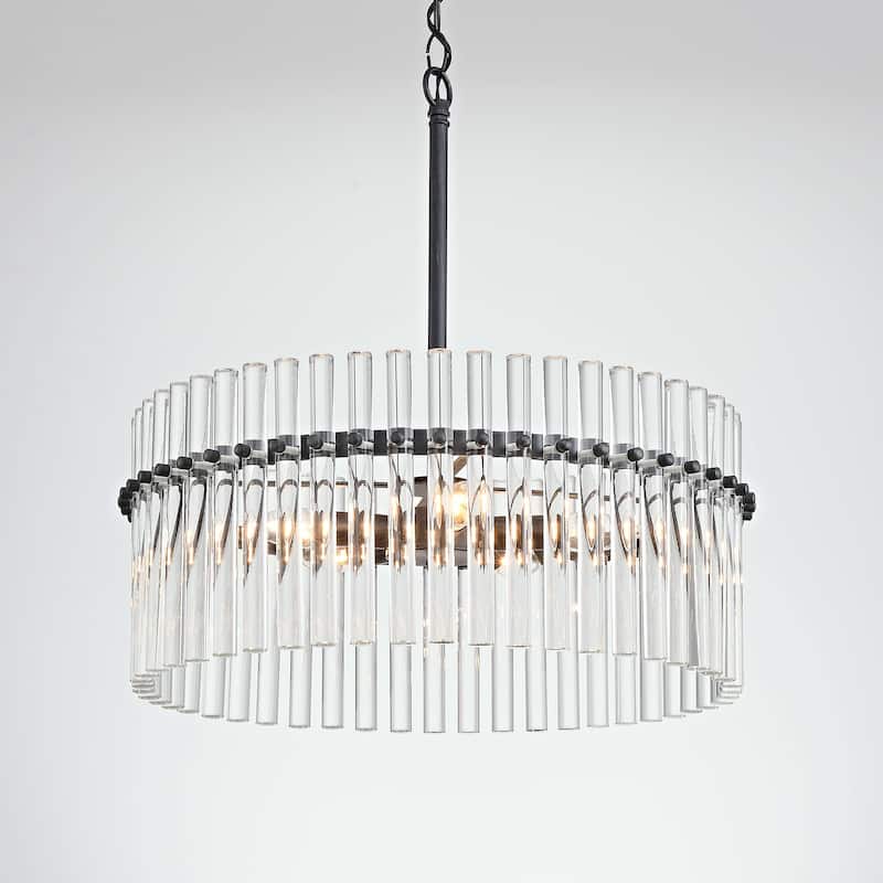 Casandra 5-light Crystal Chandelier - Antique Black