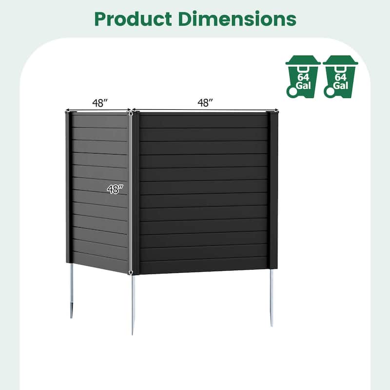 Costway Outdoor 48"L x 48"H PVC Privacy Fence Panels with Metal Ground - See Details