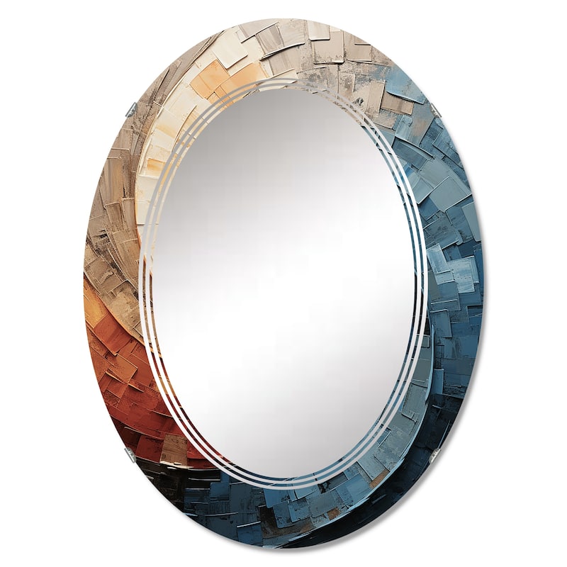 Designart "Collaged Spiral" Abstract Modern Wall Mirror