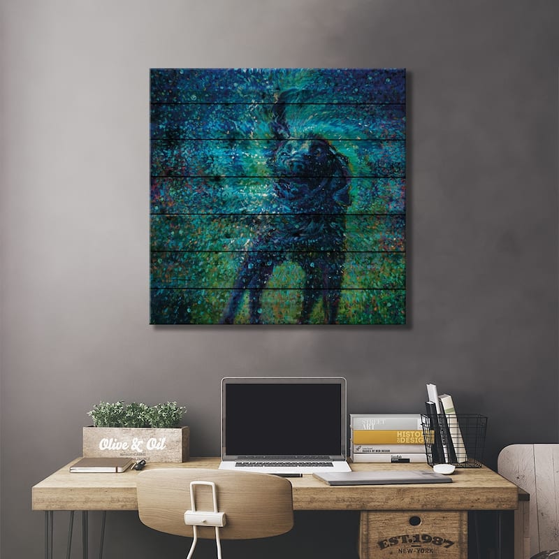River Print On Wood by Iris Scott - Multi-Color
