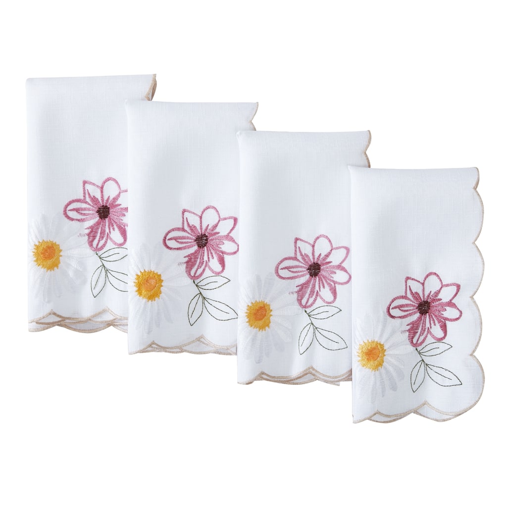 Sunflower and Daisies Napkins, Set of 4 - 17x17