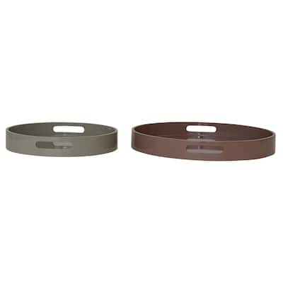 MDF Lacquered Trays with Handles - 18" x 2.25" H and 13.75" x 2.25" H