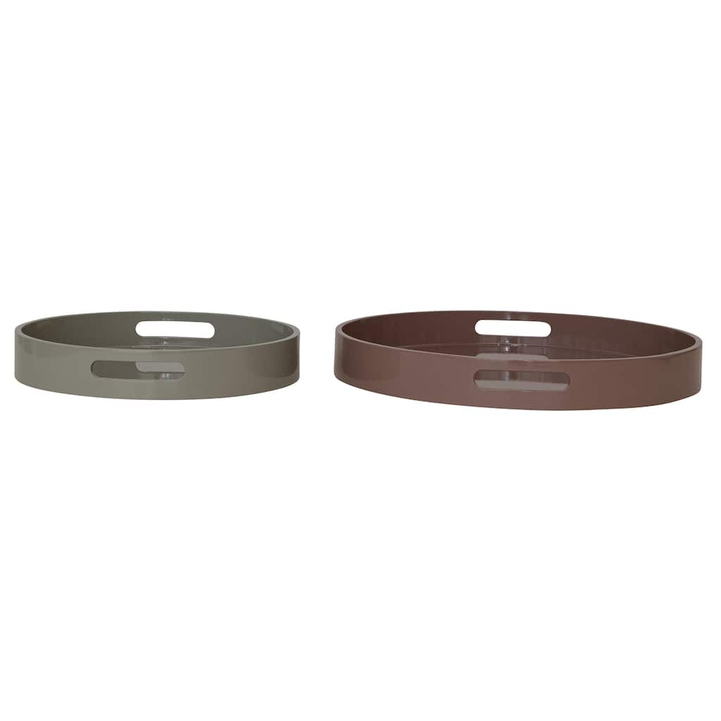 MDF Lacquered Trays with Handles - 18" x 2.25" H and 13.75" x 2.25" H