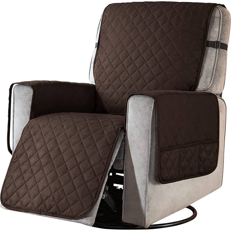 Subrtex Recliner Chair Cover Slipcover Reversible Protector Anti-Slip - Large - Coffee
