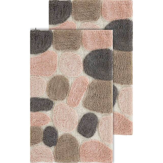 Chesapeake Pebbles 2pc Bath Rug Set - 20"x32" & 20"x32" - Rose Cloud