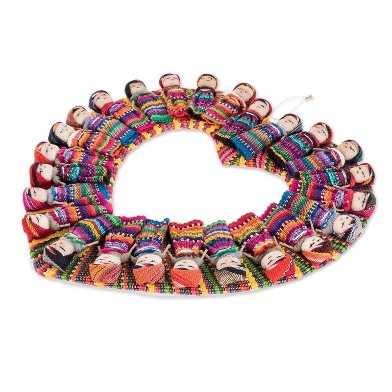 NOVICA Quitapena Love, Cotton wreath - 9.5" H x 9.5" W x 0.6" D