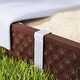 preview thumbnail 9 of 7, Qaba Kids Sandbox with Cover, Oval 71" HDPE Large Sand Pit with 4 Seats, Waterproof Bottom Liner, Brown